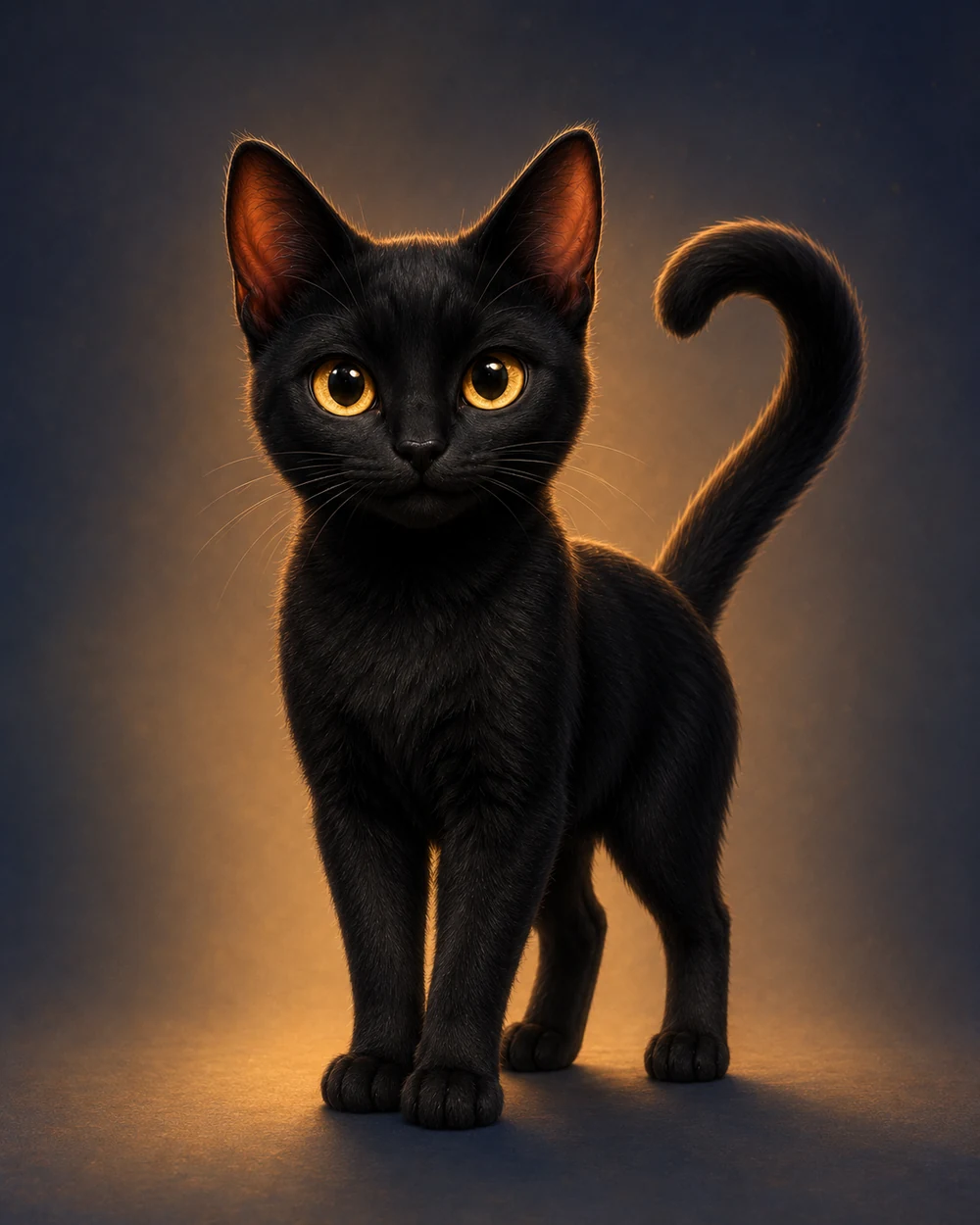 01 · 정면 자세의 전신 Lumi black cat character